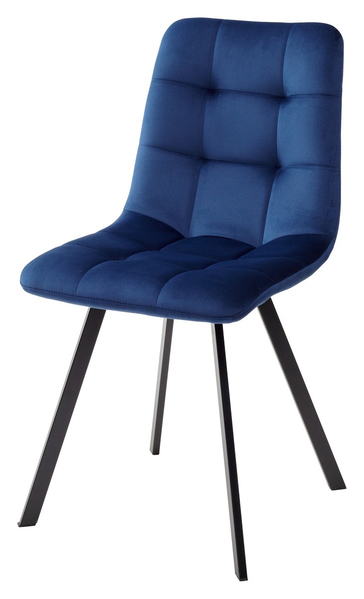 Стул CHILLI SQUARE BLUVEL-86 NAVY BLUE, велюр