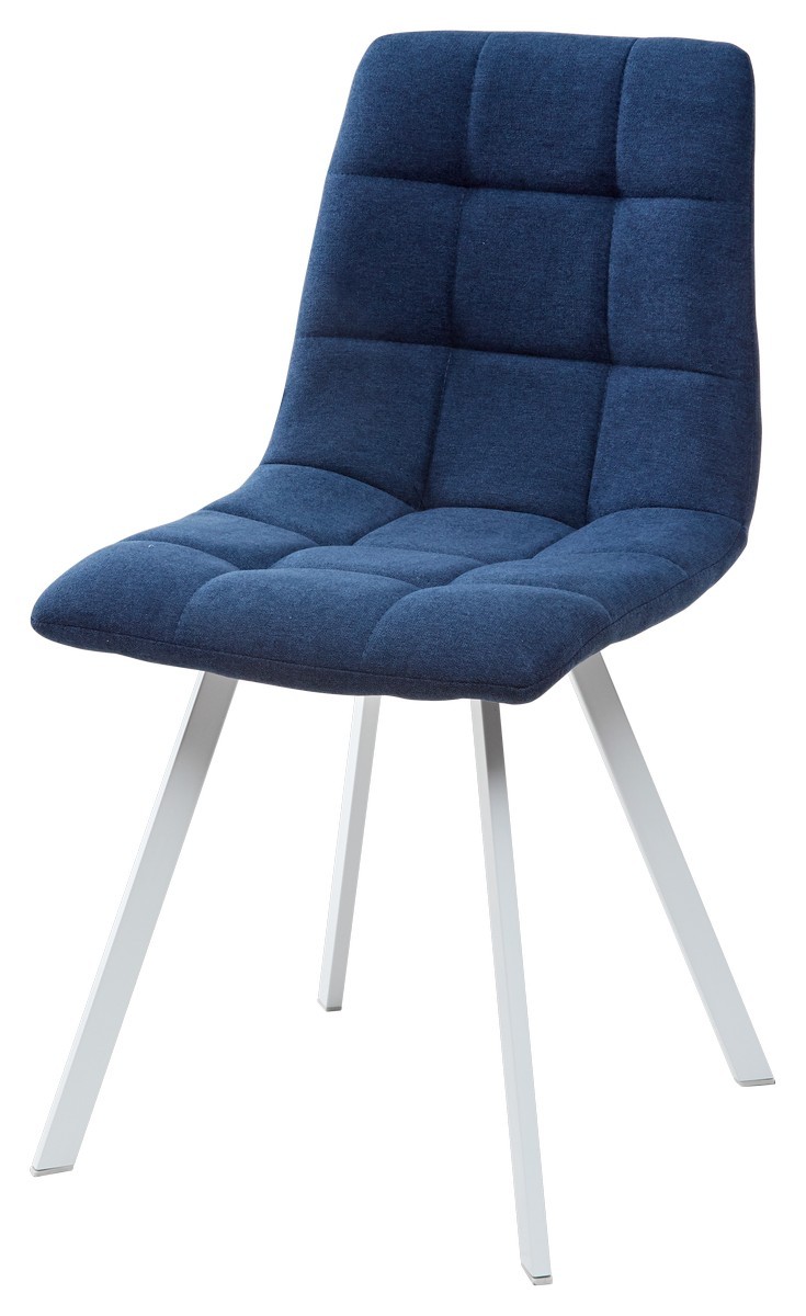 Стул CHILLI SQUARE UF860-14B полночный синий, ткань/ белый каркас