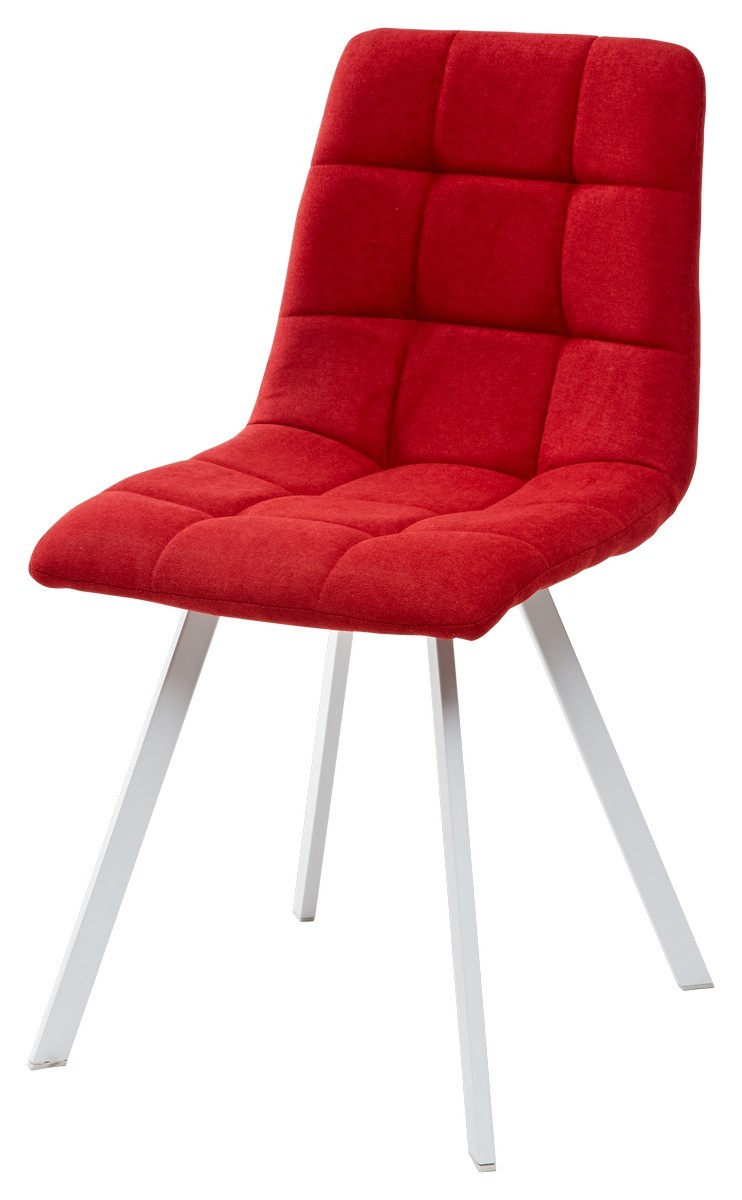 Стул CHILLI SQUARE UF860-16B красный, ткань/ белый каркас