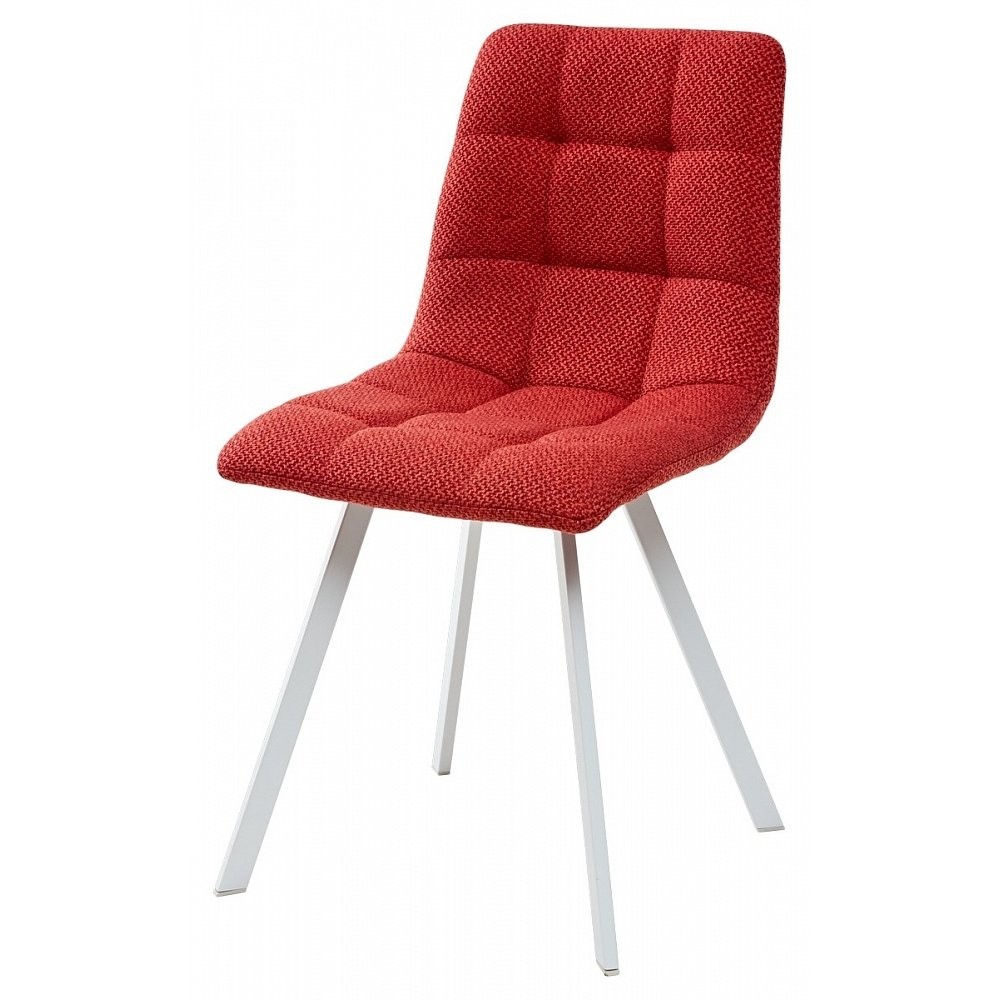Стул CHILLI SQUARE TRF-04 красный, ткань/ белый каркас