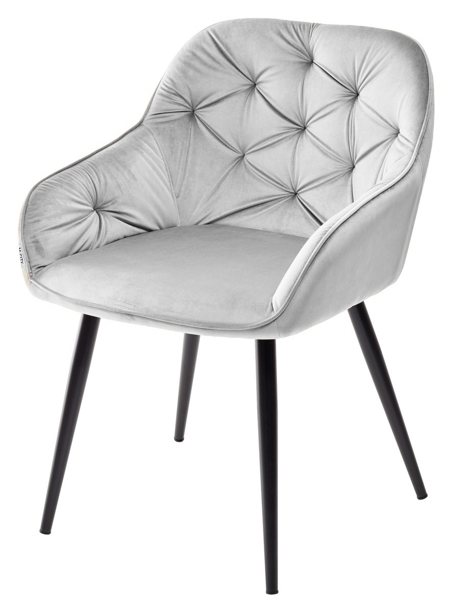 Стул BREEZE BLUVEL-03 LIGHT GREY, велюр/ черный каркас