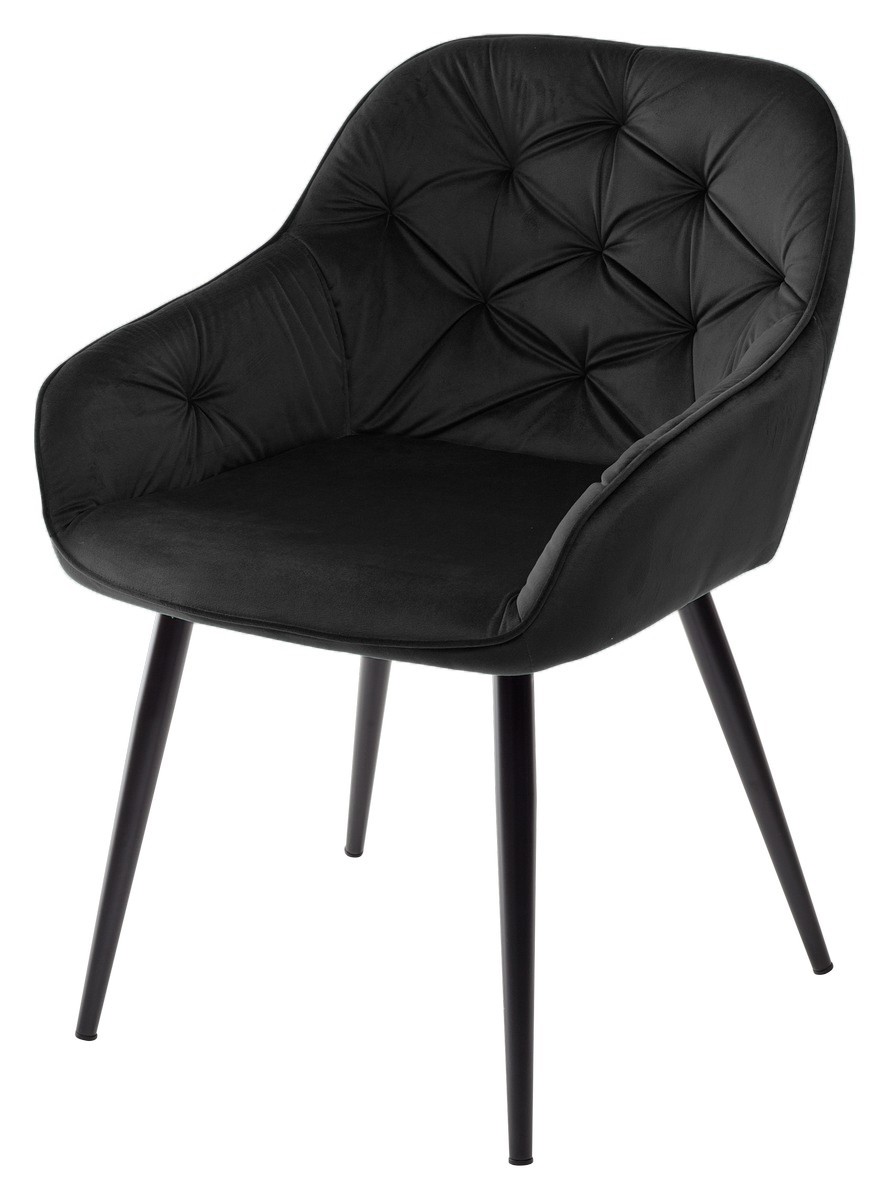 Стул BREEZE BLUVEL-19 BLACK, велюр/ черный каркас