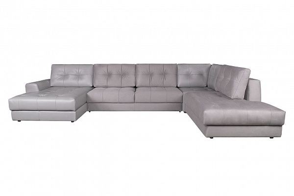  Модульный Брайтон канапе с оттоманкой Supreme Silver + Aurora Gray